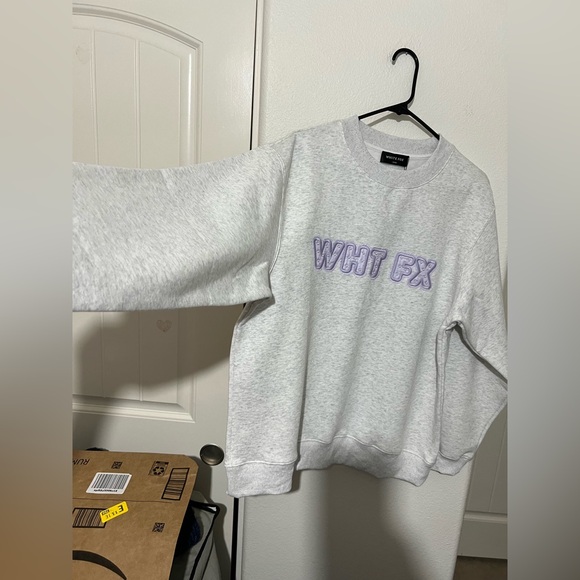 White Fox Boutique Sweatshirt with Purple Lettering - Picture 8 of 14